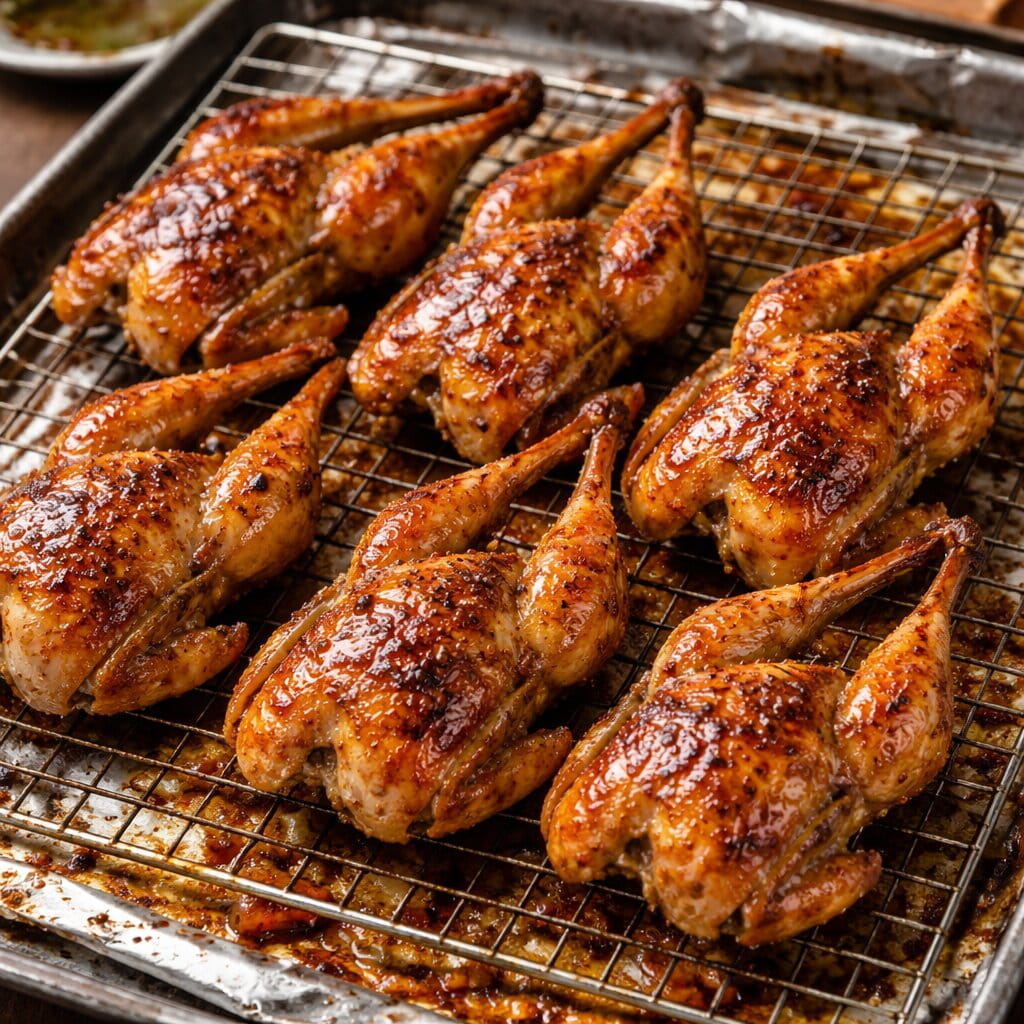 baked garlic quail – cumberland quail baked garlic quail